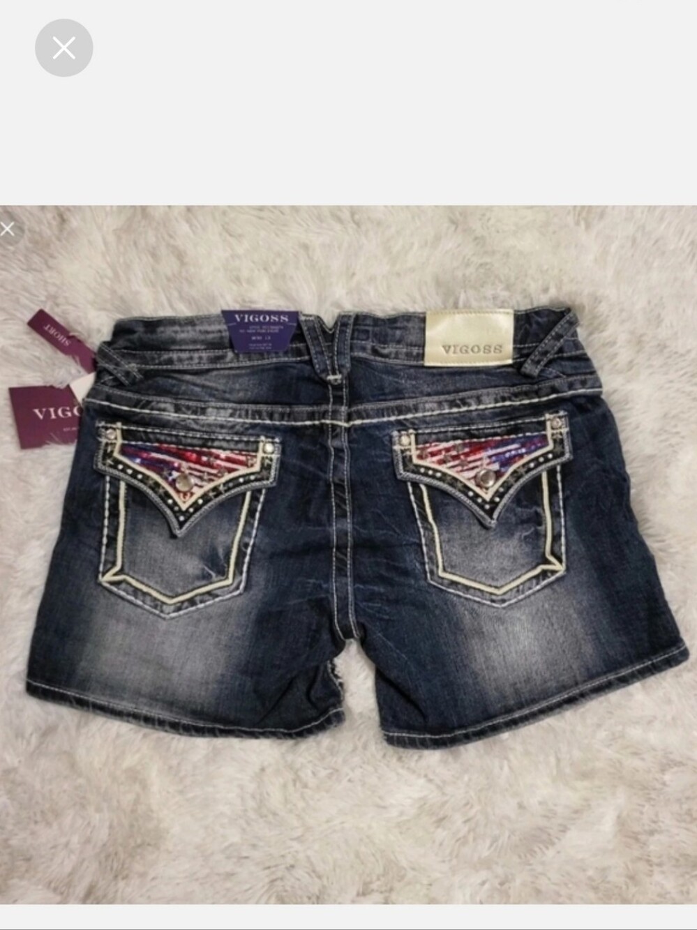 Vigoss Americana Flag Jean New York Shorts Sz 30 Patriotic 4th Of July $84 NWT